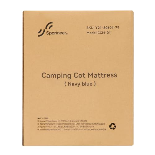 Sportneer Cot Mattress Pad, Soft Comfortable Camping Cot Mattress Pad Thick Camping Cot Cushion Pad Portable Sleeping Cot Pads for Camping Tent Outdoor Hiking Travel