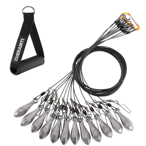 12 Pack 4oz Duck Decoy Weights Tangle-Free Steel Cable Rig Anchors for Waterfowl Hunting