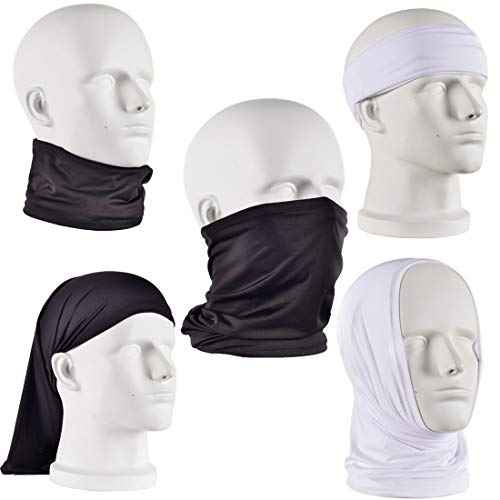 UV Face Cover Neck Gaiter Mask Dust Protection Magic Scarf Wind Bandana Balaclava for Summer Running Fishing 4 PCS