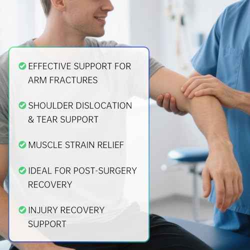 Arm Sling Shoulder Brace for Men & Women ? Breathable & Adjustable Arm Support for Rotator Cuff, Forearm & Elbow Injuries ? Lightweight Fit for Left or Right Side