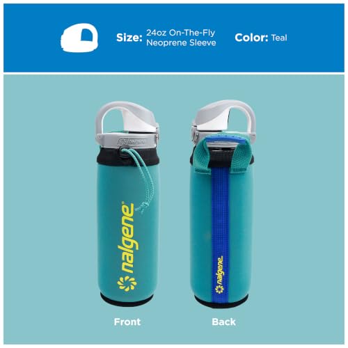 24oz Water Bottle Sleeve Neoprene Cover - Teal, Insulating & Condensation-Resistant