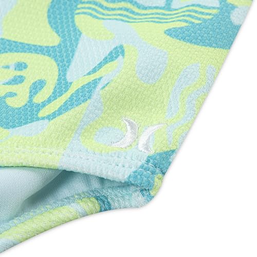 Hurley Girls' 1-Piece Cut Out Swimsuit - Turquoise Waves, Size 8