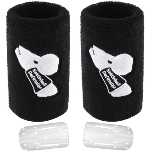Kettlebell Wrist Guards with Sweatbands - Shock Absorbing Support for Weightlifting