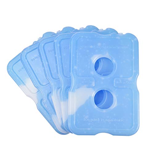 Reusable Slim Ice Pack Brick 2 Hole Freezer Cooler Set - Long Lasting