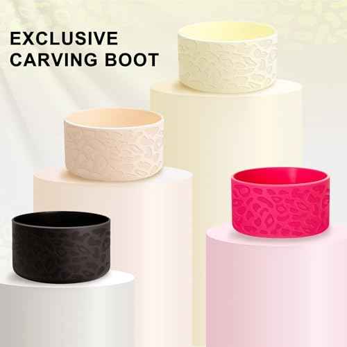 for Stanley Cup Accessories,Leropard Engraved Silicone Boot for Stanley Cup 40oz 30oz 20oz & Hydro Flask 12-24oz,Stylish Bottom Protector Cover Sleeve for Yeti/Simple Modern/Owala Bottle