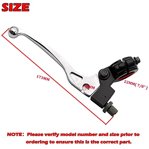7/8" Brake Clutch Left Lever Universal Motorcycle Handlebar Folding Clutch Lever for CRF XR 80 100 XR200 SSR 125cc Coolster Roketa Baja Pit Dirt Motor Bike Motocross Parts Silver