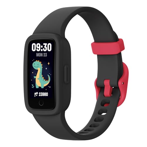 Kids Fitness Tracker Watch with AMOLED Screen & 3ATM Waterproof - Black