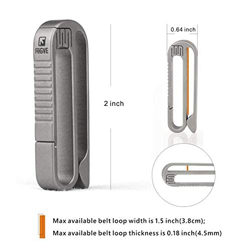 TISUR Swivel Key Chain Ring+Titanium Carabiner Key chain Ring Holder For Belt