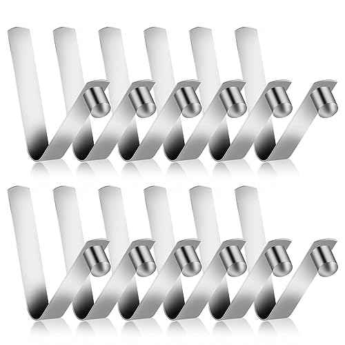 Sliverdew 12-Pack Tent Pole Clips, 8mm Stainless Steel, Spring Snap, Kayak Paddle, Camping Tent, Sunshade, Universal