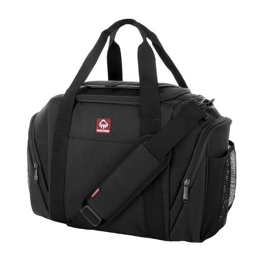 Wolverine Duffel Coolers | 30 Can Capacity | Insulated | Reusable | Heavy Duty | Adjustable | Travel | Worksite | Outdoor | Tailgating | Durable | Polyester Canvas | Large Capacity - Black