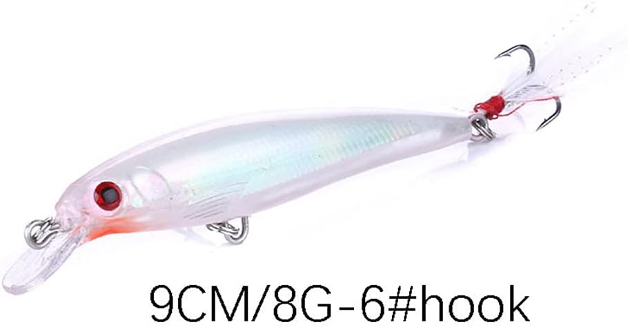 OriGlam 10pcs 3D Artificial Minnow Fishing Lures Baits, Fishing Tackle CrankBait Bass, Hard Bait Swimbait Fishing Lure