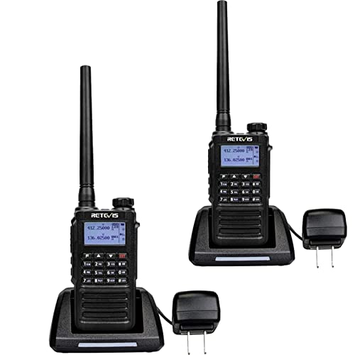 Retevis RT87 IP67 Waterproof Walkie Talkies,High Power 2 Way Radio Long Range,Rugged Two Way Radio,128 CH,Dual Band,1200mAh,Emergency Alarm,Flashlight,VOX, for School Security Church Outdoor(2 Pack)