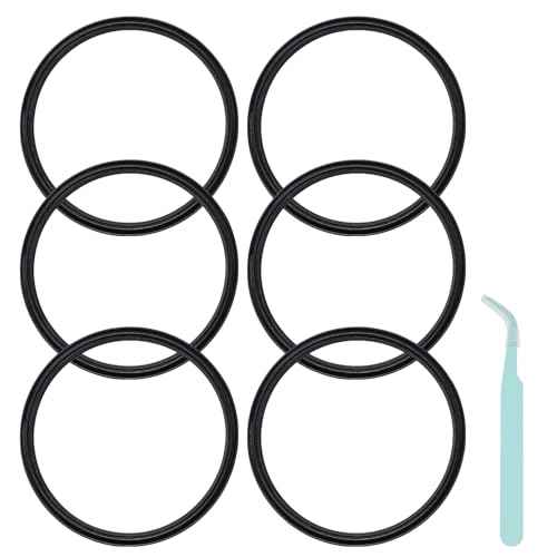 Rubber Seal Replacement Gasket for Yeti 30 oz Tumbler Lids, 6 Pcs Leak-Proof O Ring Gaskets with 1 Pcs Tweezer Compatible with 30/32 oz Tumbler, 14 oz Mug, 26 oz Cup and 35/42 oz Straw Mug