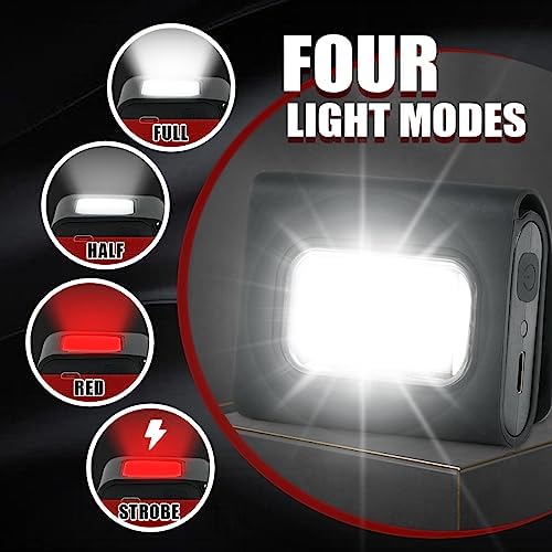 GOANDO Running Lights 4 Pack Safety Jogging LED Light for Runners and Joggers High Visibility Reflective Running Gear with USB Charging Line and Strong Magnetic Clip for Night Running Walking Hiking