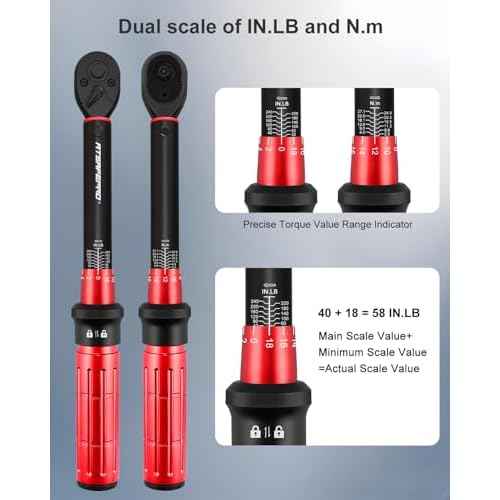 ATsafepro Inch Pound Torque Wrench-20-240 in.lb/2.3-27.1 Nm,1/4 Torque Wrench for Bike, Bicycle Maintenance,14-Piece Bike Torque Wrench Set,1/4 inch torque wrench-Dual Range Scales and Dual-Direction