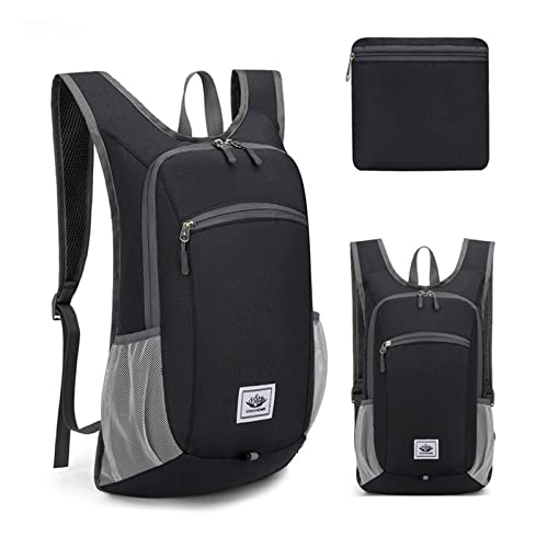 DOJUNS 15L Foldable Lightweight Hiking Backpack - Black