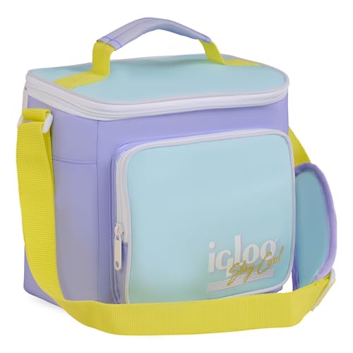 Igloo Retro Square Lunch Bag Cooler - Lilac Insulated Food Tote