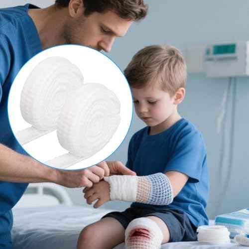 BOXOB 2 Rolls Tubular Bandage, 0.98x86.61in Tube Gauze Elastic Net Tubular Bandage for Arm Wounds Stretch Gauze Wrap Sleeve Stockinette Tubing No Tape Required for Wrapping Wet Dry Dressing Retention