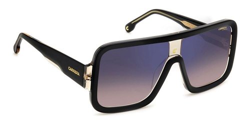 Carrera FLAGLAB 14 Black Beige/Brown Shaded Blue Mirror 62/11/145 unisex Sunglasses