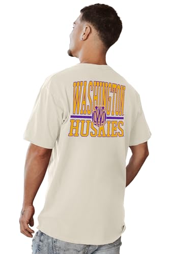 Washington Huskies Unisex NCAA Officially Licensed T-Shirt Ivory Small