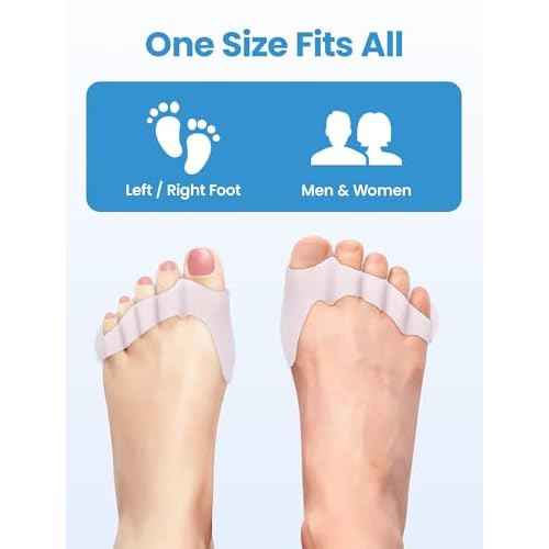 Toe Separators - Podiatrist Recommended, Toe Spacers for Men and Women, Breathable Bunion Corrector