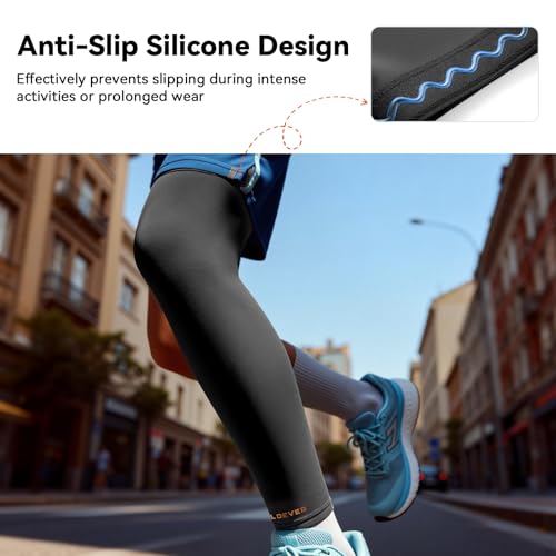 Copper Leg Compression Sleeve for Men & Women L/XL Full Leg Support