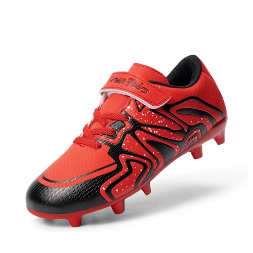Kids Soccer Cleats - Little Kid 13, Red & Black, Boys Girls Sports Shoes