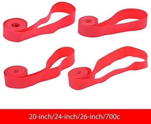 Dilwe Tire Liners, PVC Red Rim Strip Rim Tape Fits 20inch 24inch 26inch 700C Riding Wheels(24inch)