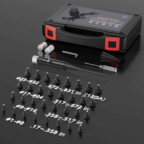 Bore Sight Laser Professional Green Laser Bore Sight Kit with 32 Adapters fit 0.17 to 12GA Calibers, Multiple Caliber Green Bright Bore Sighter Laser Powerful Support for All Gun, Rifle, Pistol