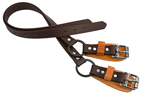 Heavy-Duty Leather Arborist Climber Strap Set - Reinforced Webbing