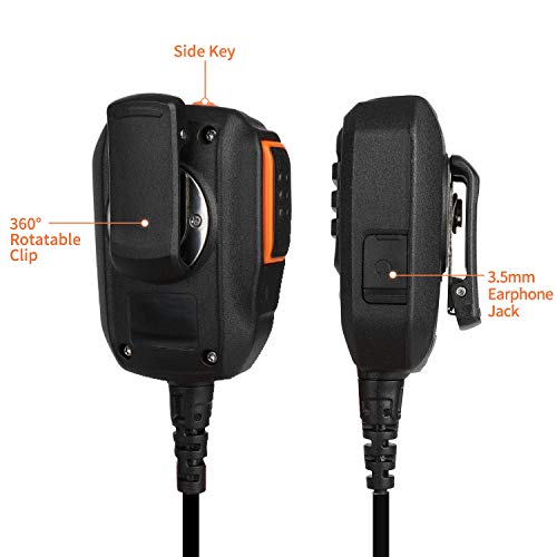 Radio Speaker Microphone with Clear Sound for Two-Way Radios - 2-Pin K-Plug