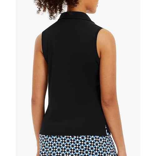 Stelle Women's Sleeveless Golf Polo Shirts UPF 50+ Collared V Neck Dry Fit Lightweight Workout Tennis Tank Tops