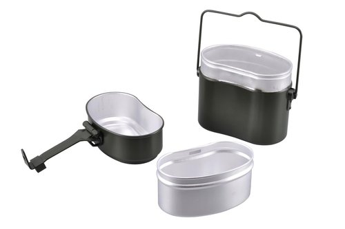 SharGwa PLAA Type 78 Military Style Alumilum Alloy Mess Kit Survival Cookware Set Equipment for Camping 3 in 1