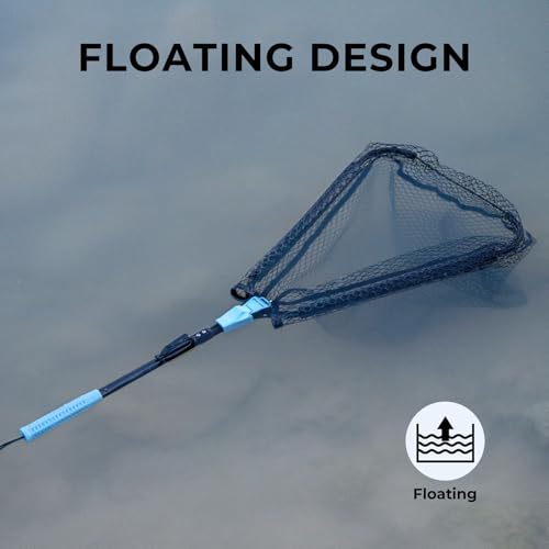 Calamus 31-Inch Full Floating Fishing Net with Non-Slip Handle - Collapsible Mesh
