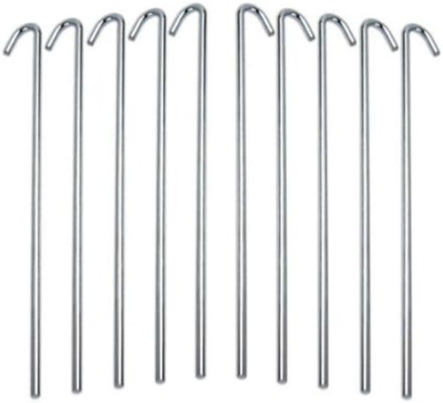 HUJI 20PCS Galvanized Steel Tent Pegs Stakes