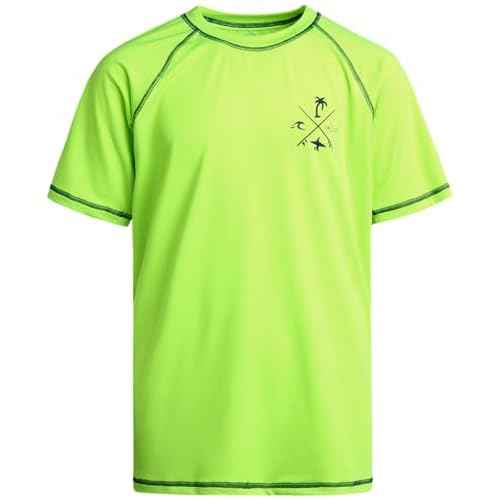 Quad Seven Boys Swim Shirt - 2 Pack Quick Dry Sun Protection Short Sleeve Rash Guard for Boys Youth Kids Swimwear (2T-18)