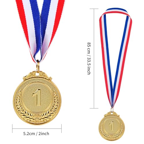 Gold Silver Bronze Award Medals Set for Competitions and Celebrations - 2 Inches