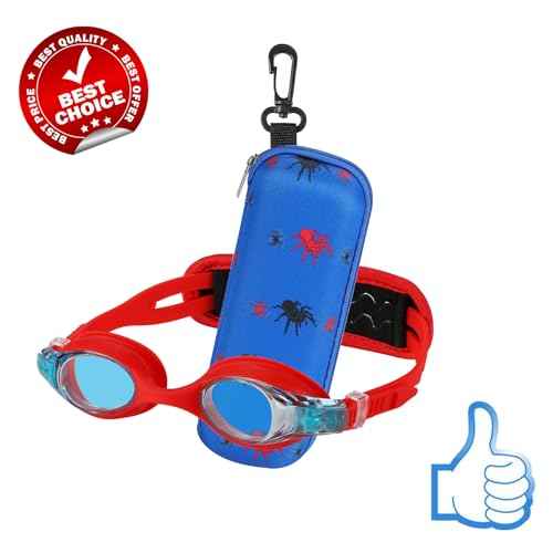 Kid swim goggles Age 3-8,Toddler Goggles No Hair Pull, Children Swimming goggles Fbric Strap