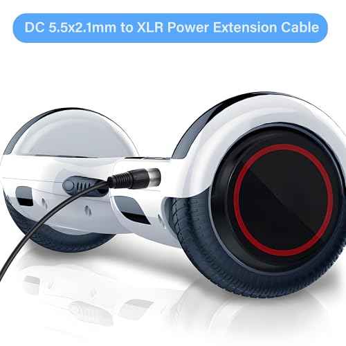 PNGKNYOCN 2A DC Power Cable,2 Pack DC 5.5 x 2.1mm Female to 3 pin XLR Male Power Adapter Cable,for Skateboard Bikes, Balance Bikes,Electric Bikes and More£¨15cm£©