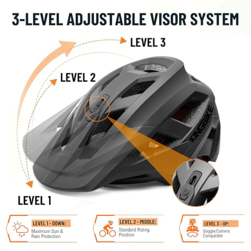 KINGBIKE NTA-8776 Mountain Bike Helmet Matte Black Medium Certified Safe