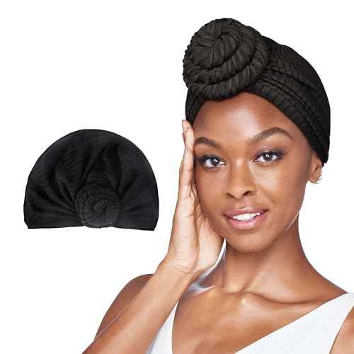 Red by Kiss Turban for Women, Silky Satin Interior, Comfortable, Breathable Head Wrap, Pre-Tied Twist African Knot Bonnet