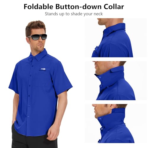 Men's UPF 50+ Breathable Short Sleeve Fishing Shirt for Outdoor Activities