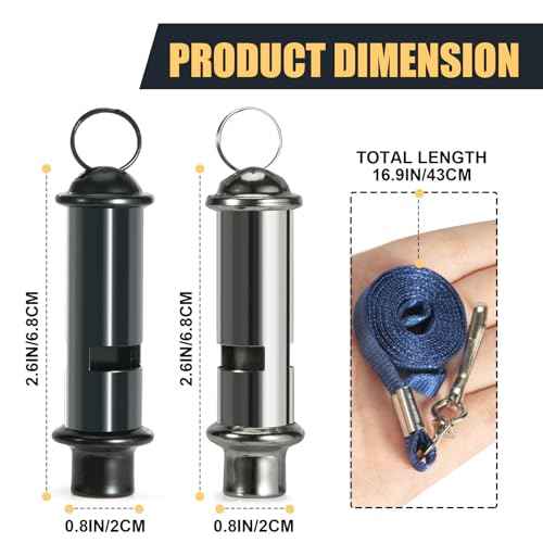 Dual Emergency Whistles (2 Pack) ? 120dB Survival Whistles for Hiking, Camping & Rescue ? Lightweight, Durable, One Silver & One Black