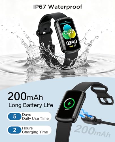 Souyie Black Fitness Smart Watch with Heart Rate, SpO2 & Sleep Tracking