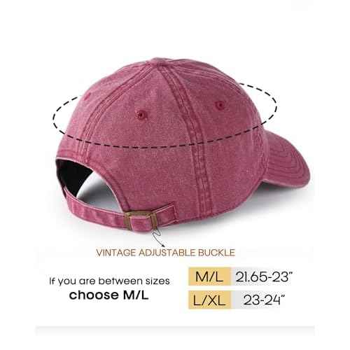 FURTALK Unisex Vintage Washed Cotton Baseball Cap Low Profile Adjustable Dad Hat