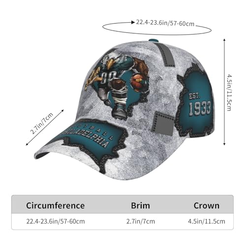 Philadelphia City Silhouette Baseball Cap 3D Print Joinery Adjustable Snapback Hat for Men Women Fans Gift