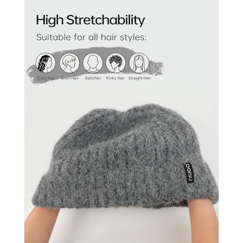 Zylioo Oversize XXL Chunky Beanie Cap for Men Women,Stretchy Thick Warm Knit Hat,Winter Snow Hats for Cold Weather