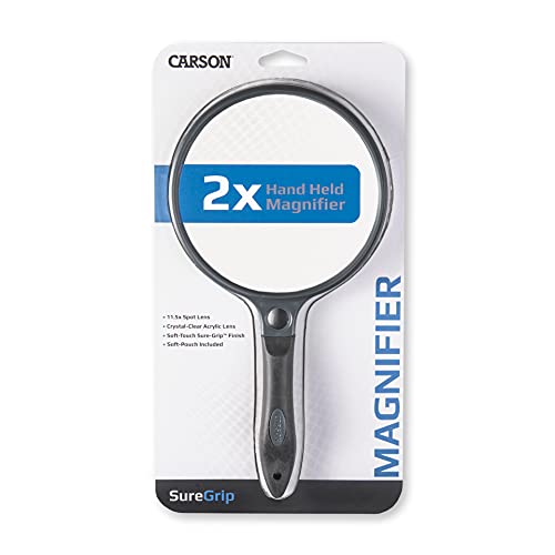 5-Inch Acrylic Soft Grip Magnifier with 11.5x Spot Lens - Carson SureGrip