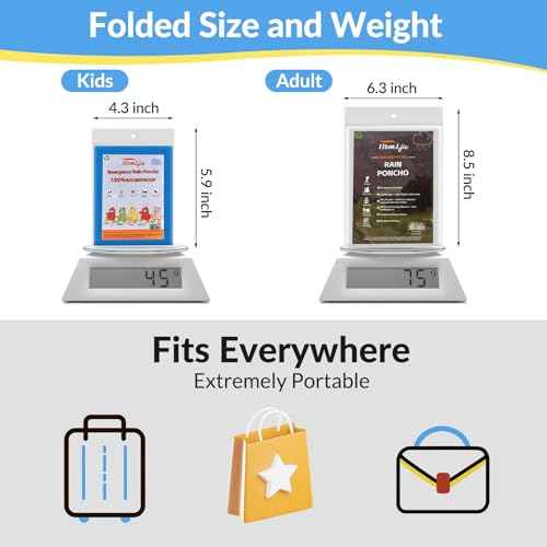 Family Pack Disposable Rain Ponchos: Waterproof, Reusable, Lightweight for Adults & Kids