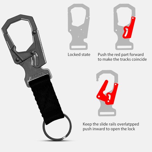 Ahiller Carabiner Clip Double-Lock Design,3¡±Keyring Zinc Alloy Car Keychain Camping Cycling Backpack Accessories